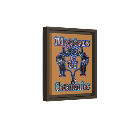 em cee squared - framed canvas art (light brown)