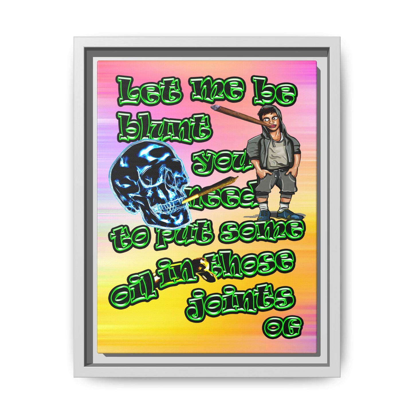 og - framed canvas art (color blur)