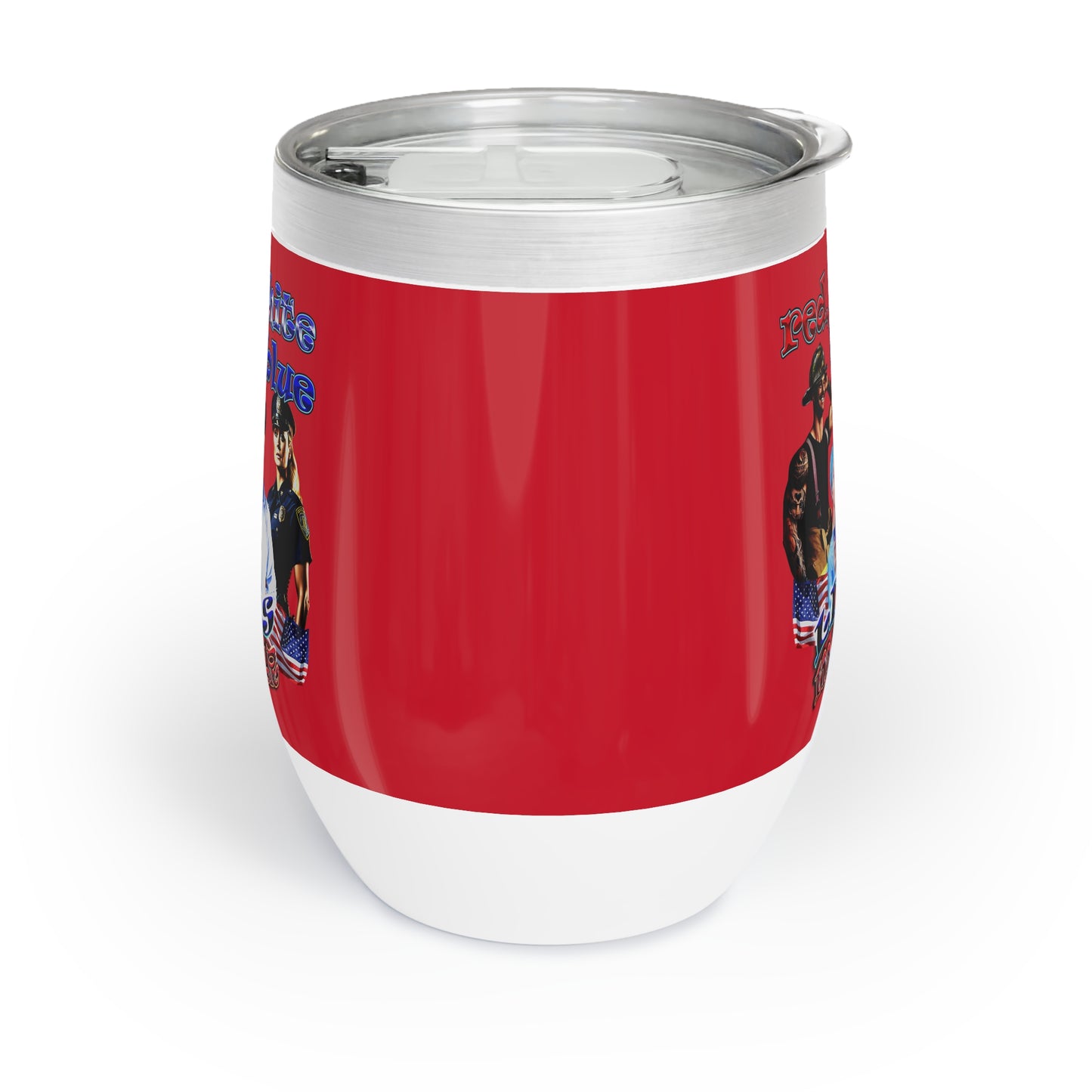 rw&b lives matter - Chill Wine Tumbler (dark red)