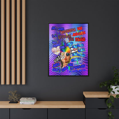 drop the beat - framed canvas art (purple wave)