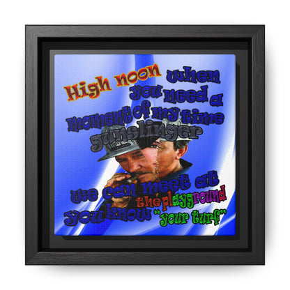 high noon - framed canvas art (blue-white wave)