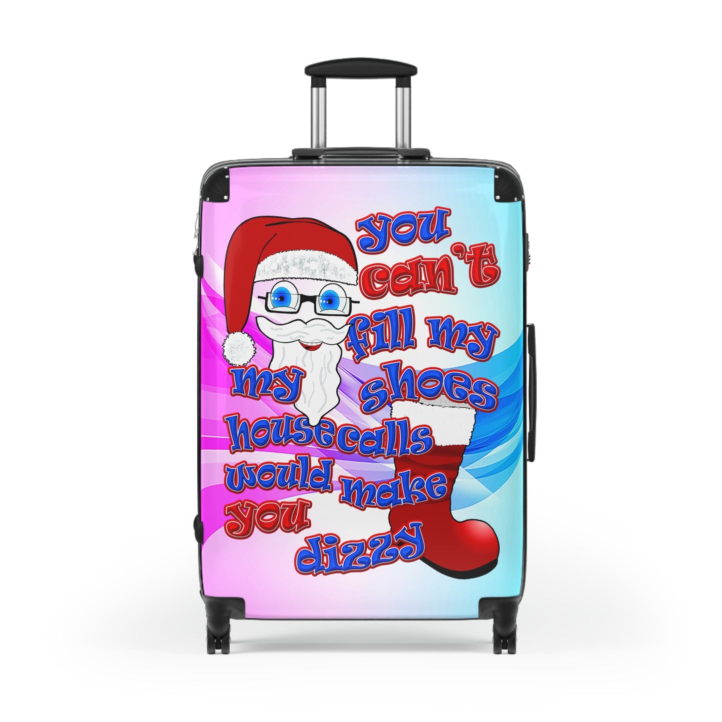 santa's shoes - Suitcase (light blue-pink wave)