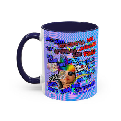 drop the beat - Accent Mug (light blue-purple wave)