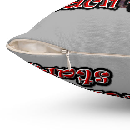 defy conquer reach - Spun Polyester Square Pillow - (light grey)