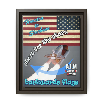 shoot for the stars - framed canvas art (grey-light grey)