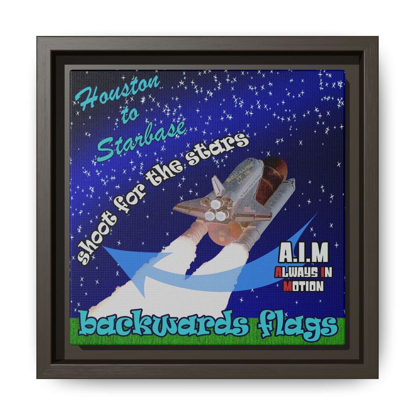 shoot for the stars - framed canvas art ('snoops' background)