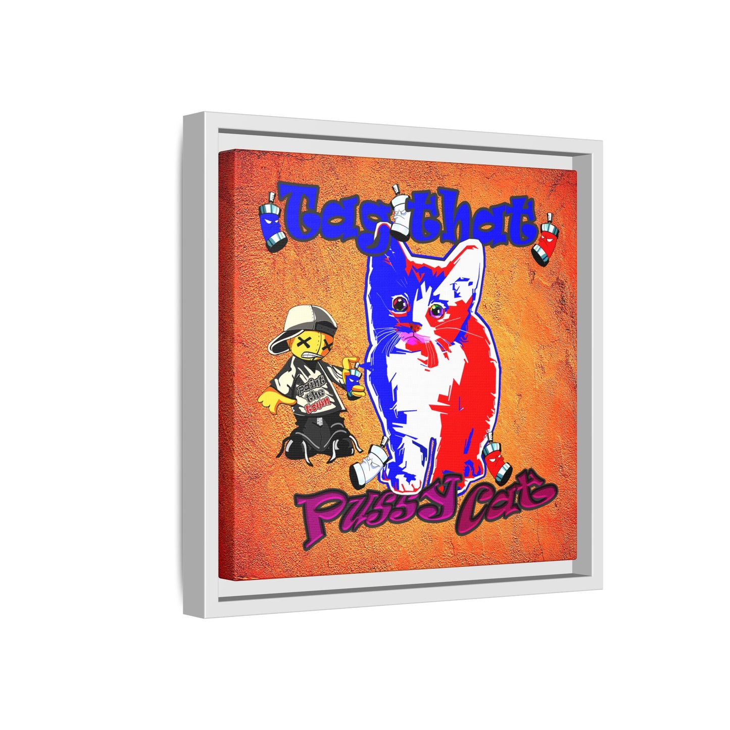 tag that - framed canvas art (burnt orange)