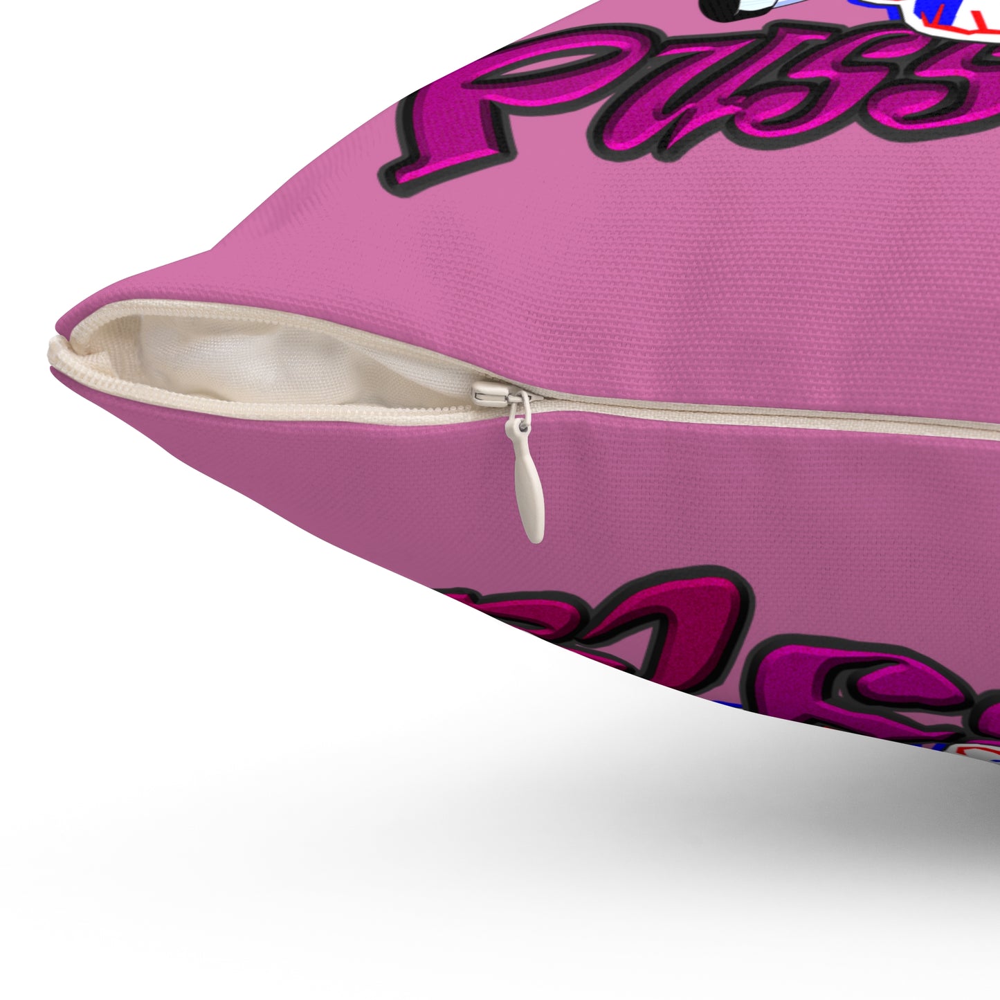tag that - Spun Polyester Square Pillow - (light pink)