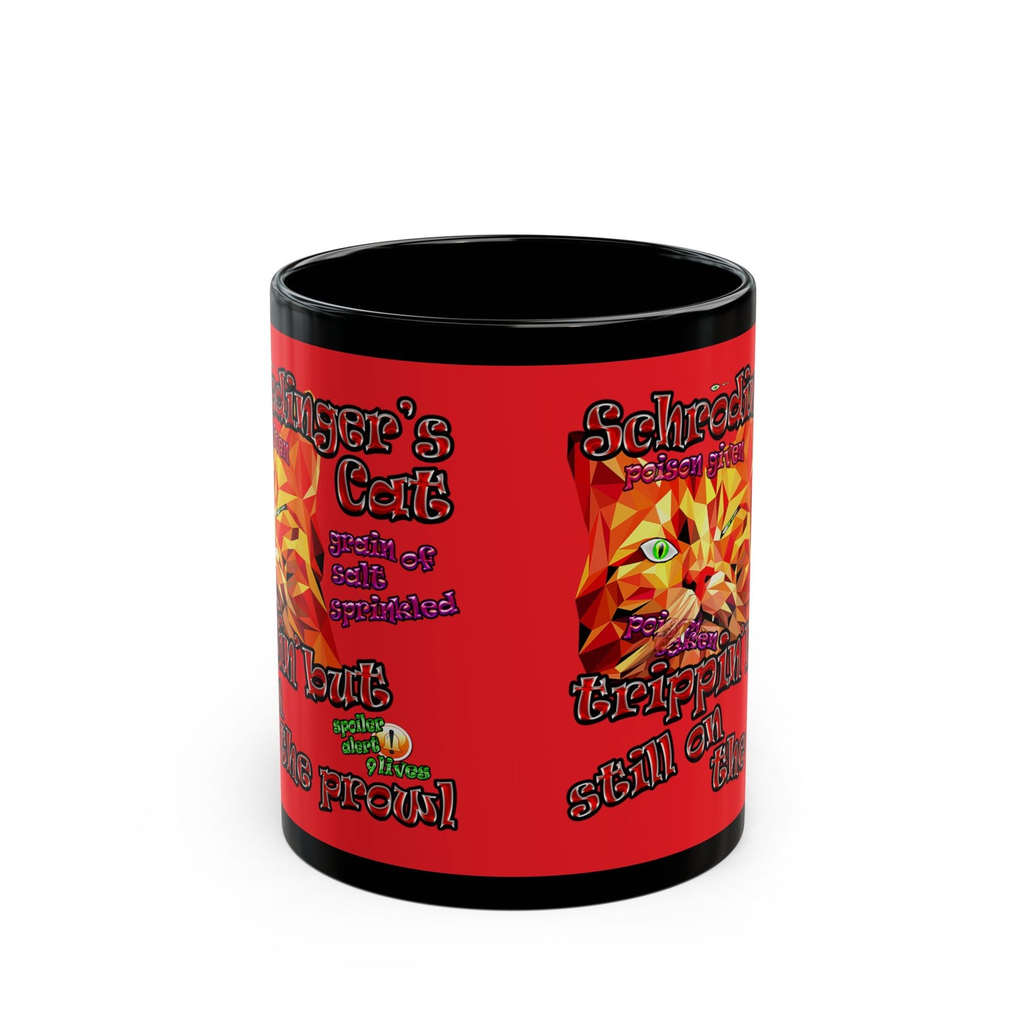 schrodinger's cat - Black Mug (red)