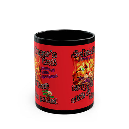 schrodinger's cat - Black Mug (red)