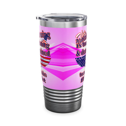 american wing - Ringneck Tumbler, 20oz (light blue-pink wave)