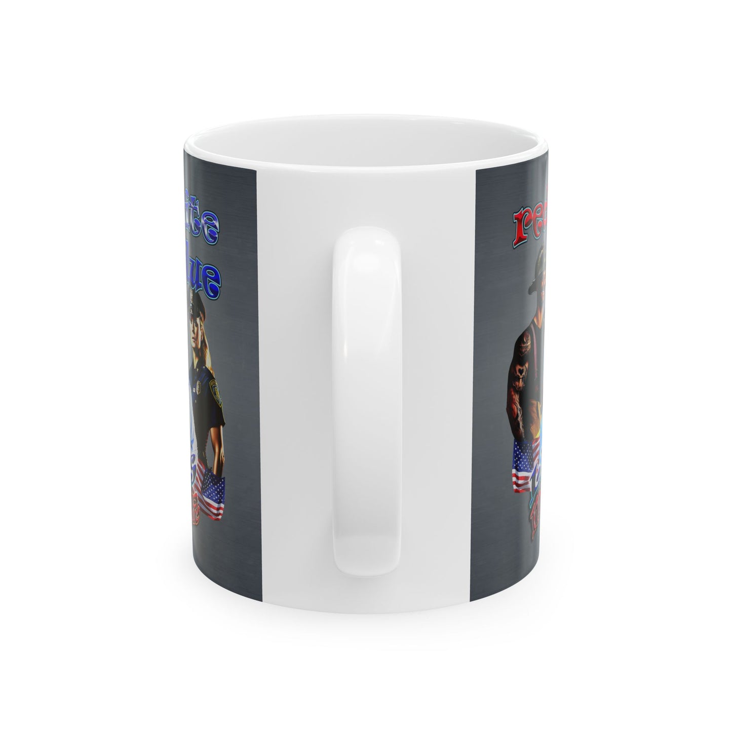 rw&b lives matter - White Mug (grey-light grey)