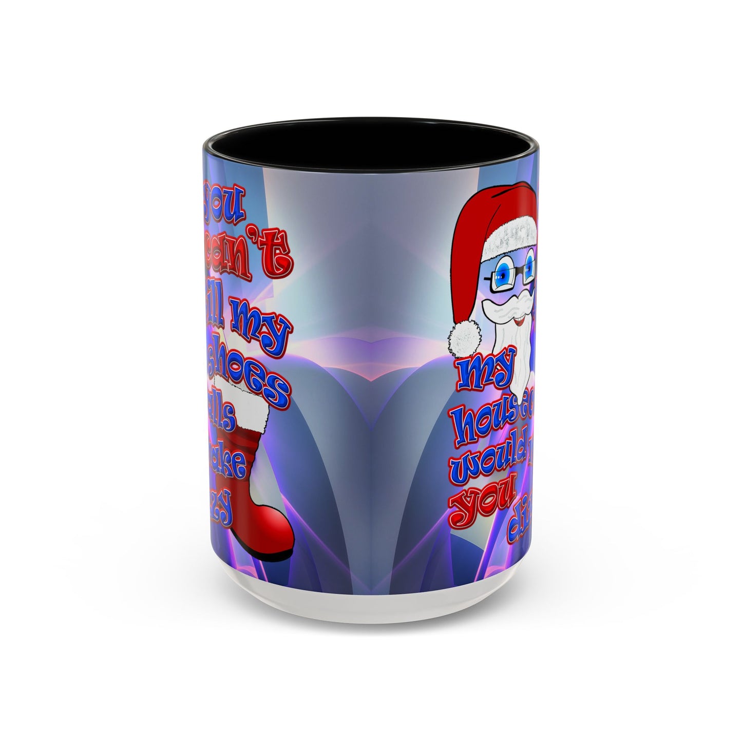 santa's shoes - Accent Mug (grey-pink wave)