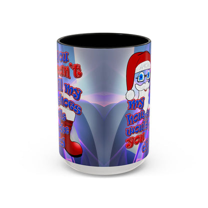santa's shoes - Accent Mug (grey-pink wave)