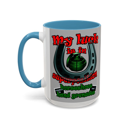 my luck - Accent Mug (light grey)