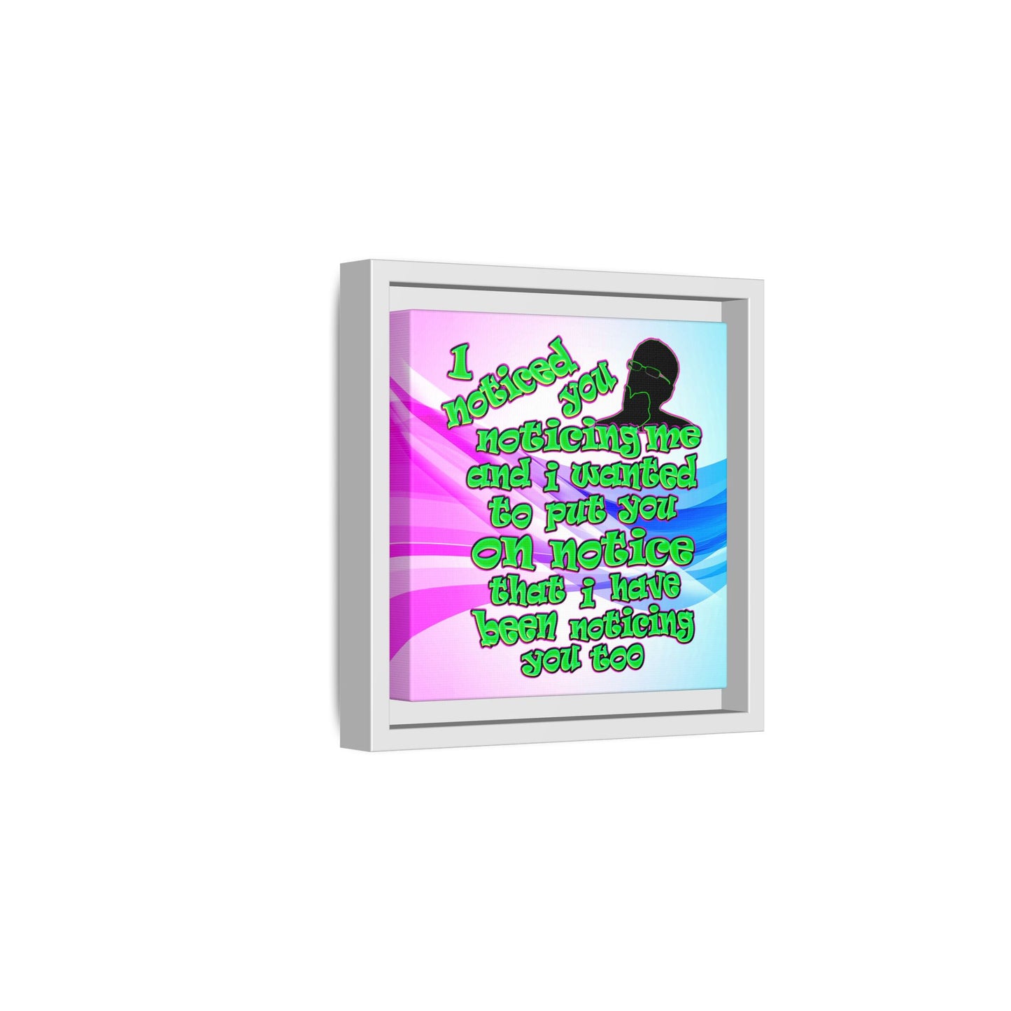 noticed you noticing - framed canvas art (light blue-pink wave)