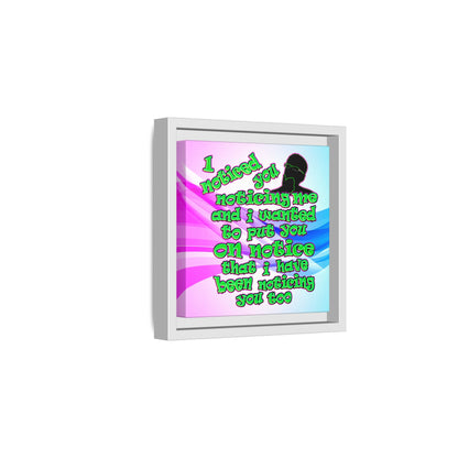noticed you noticing - framed canvas art (light blue-pink wave)