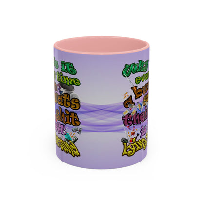 the bum's shit - Accent Mug (light blue-pink wave)