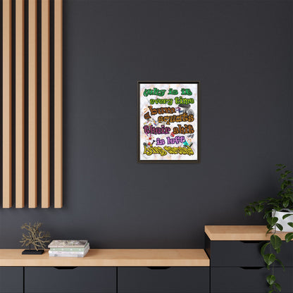 the bum's shit - framed canvas art (white marble)