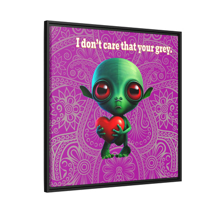I don't care that your grey - framed canvas art (pink swirl)