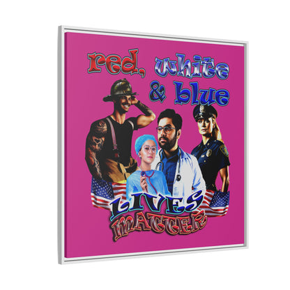 rw&b lives matter - framed canvas art (pink)