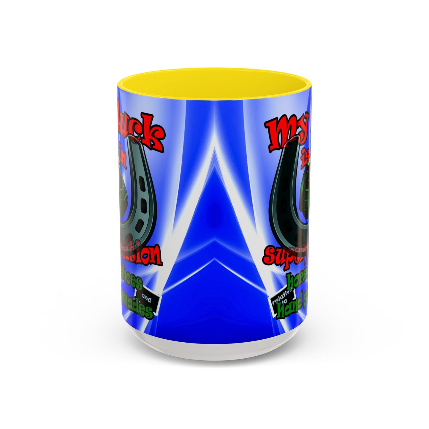 my luck - Accent Mug (blue-white wave)