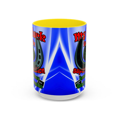 my luck - Accent Mug (blue-white wave)