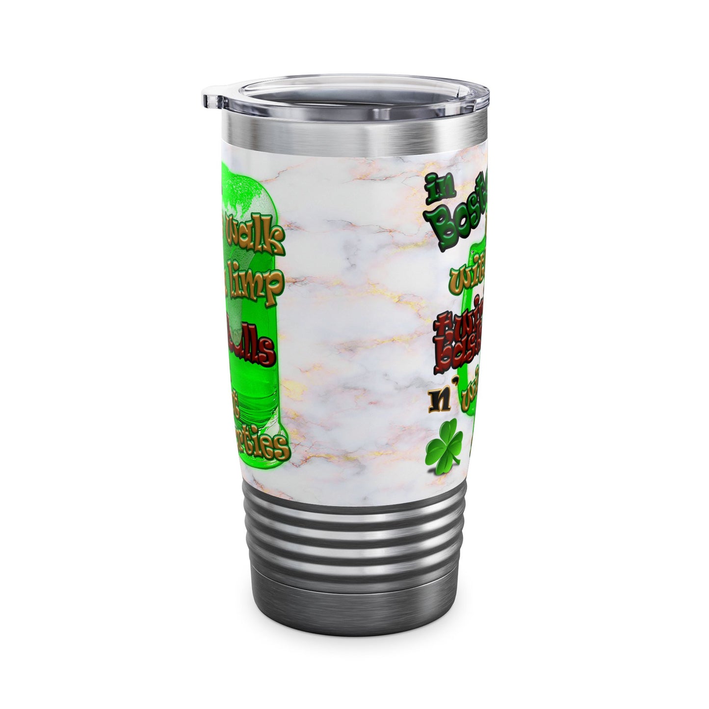 celtics logo - Ringneck Tumbler, 20oz (white marble)