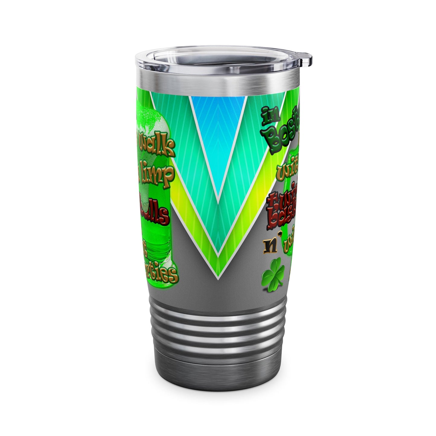 celtics logo - Ringneck Tumbler, 20oz (rainbow split)
