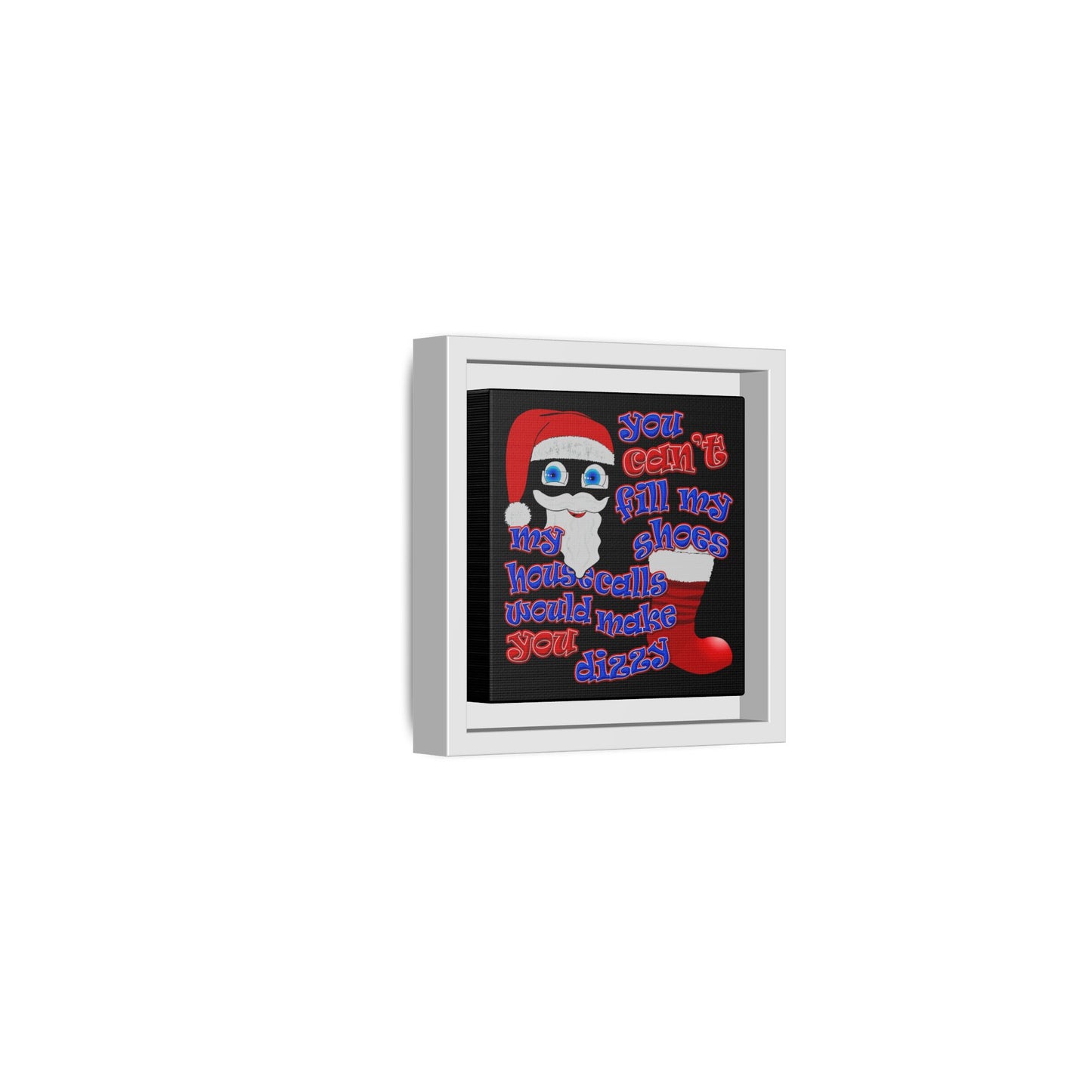 santa's shoes - framed canvas art (black)