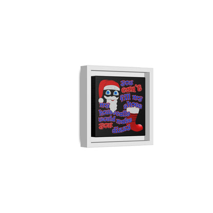 santa's shoes - framed canvas art (black)
