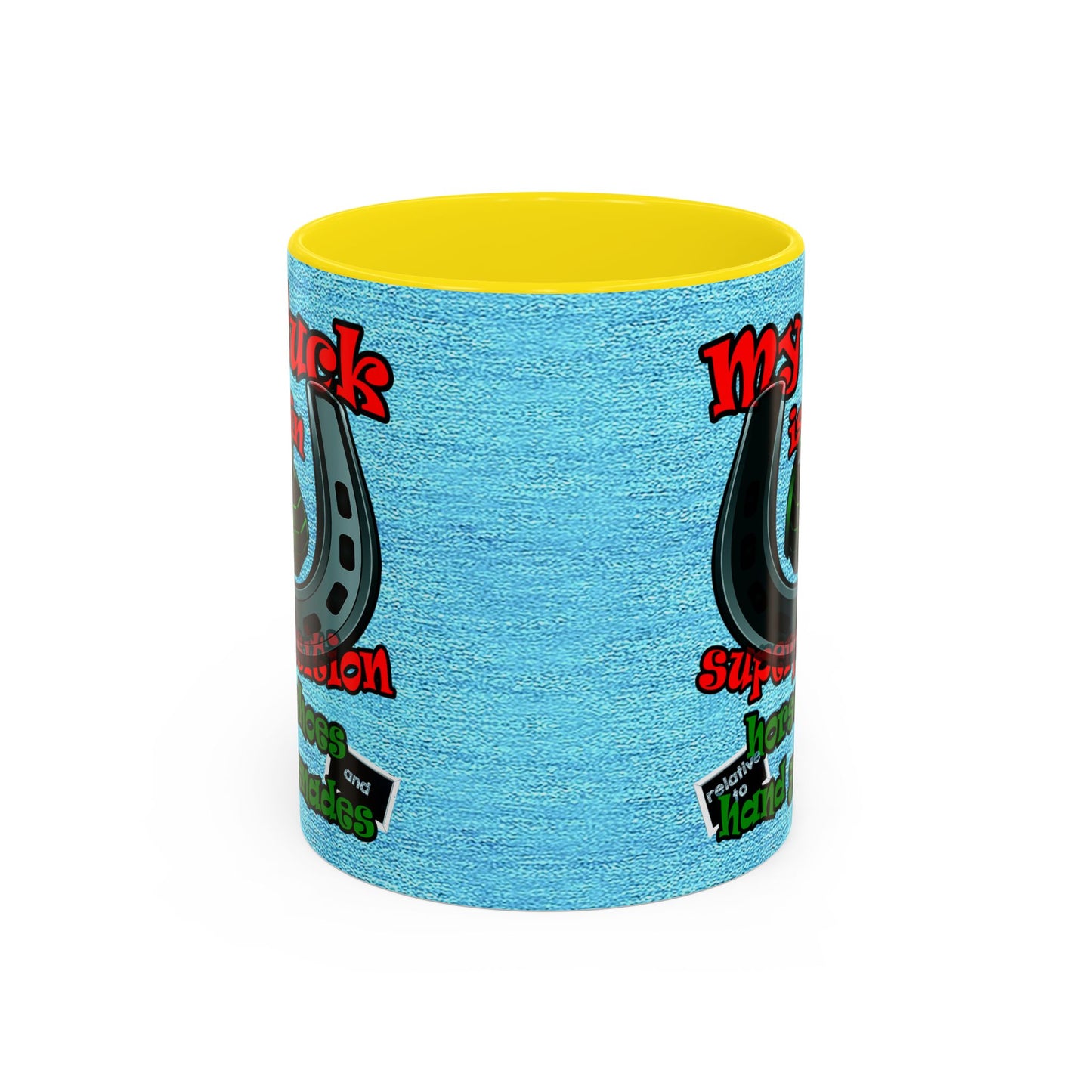 my luck - Accent Mug (faded dark blue)