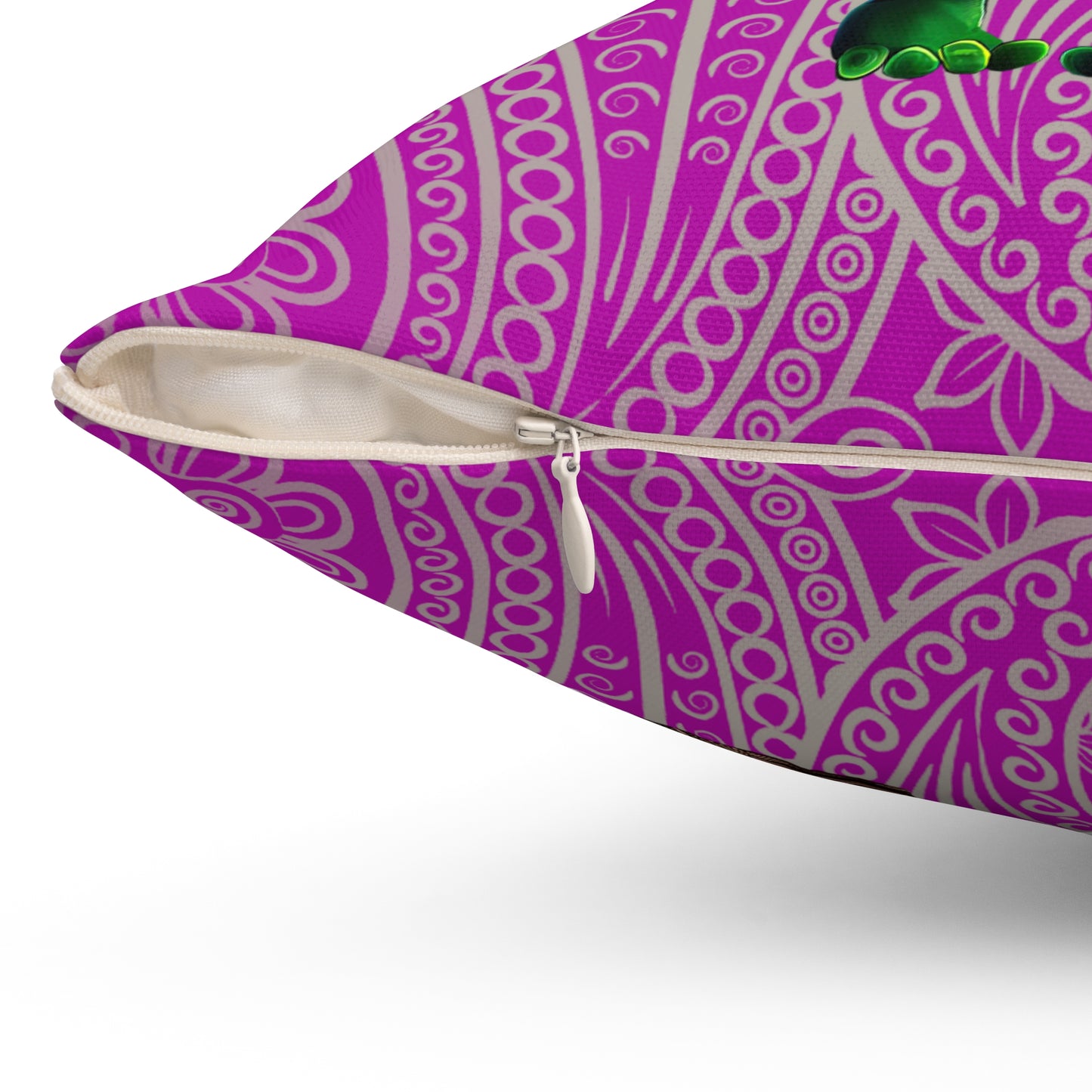 I don't care that your grey - Spun Polyester Square Pillow - (pink swirl)