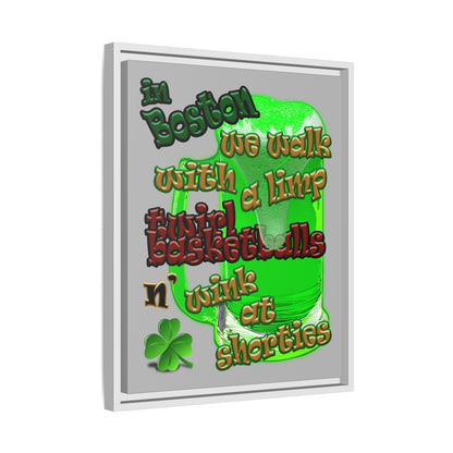 celtics logo - framed canvas art (light grey)