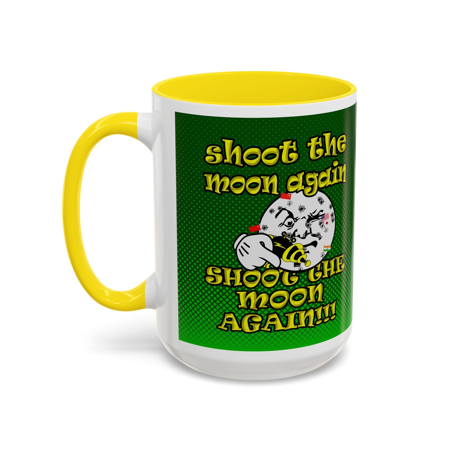 shoot the moon again - Accent Mug (logo green)