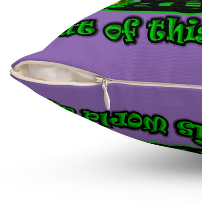 disc jockey - Spun Polyester Square Pillow - (light purple)
