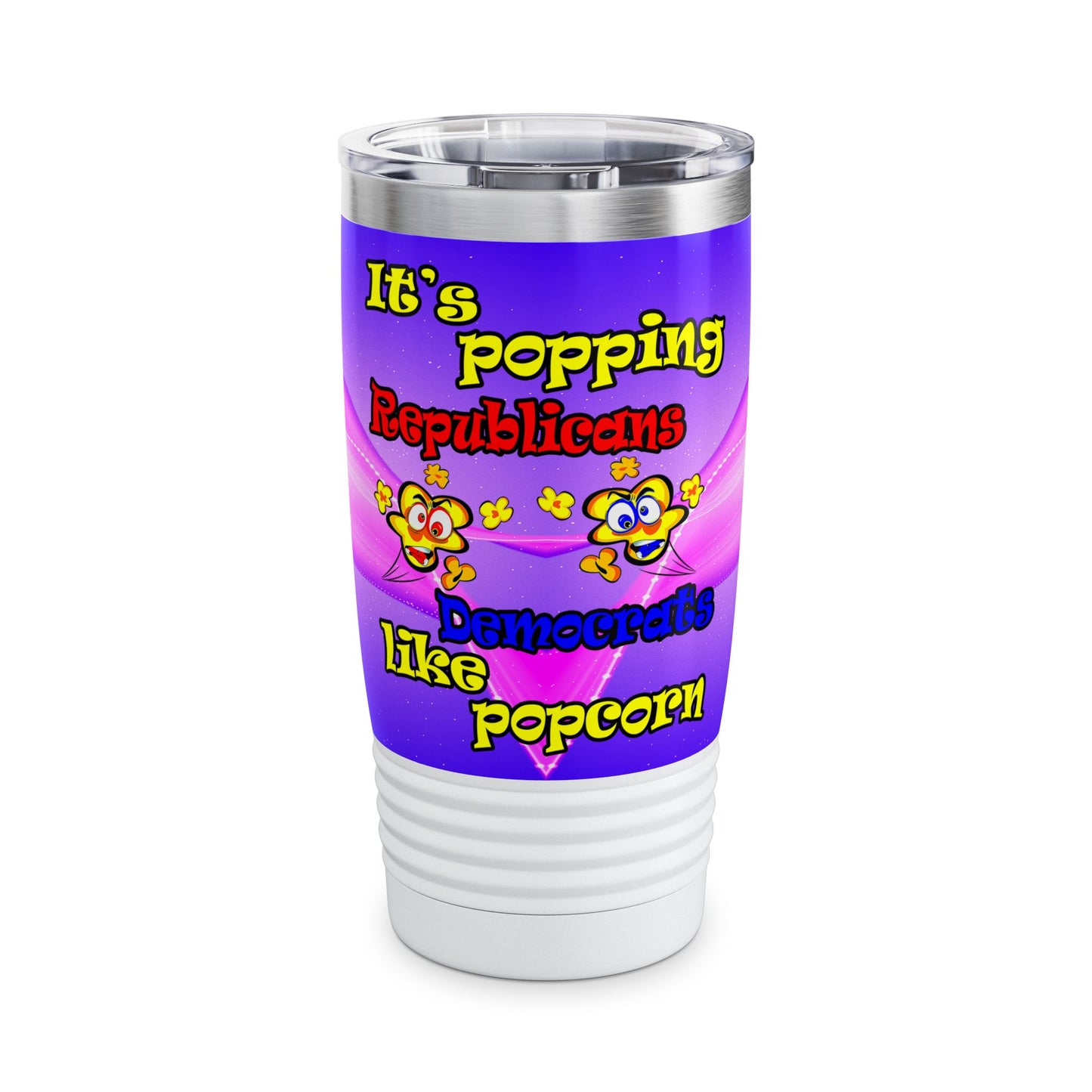 popping like popcorn - Ringneck Tumbler, 20oz (purple-pink wave)