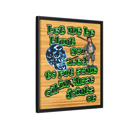 og - framed canvas art (butterscotch wood finish)