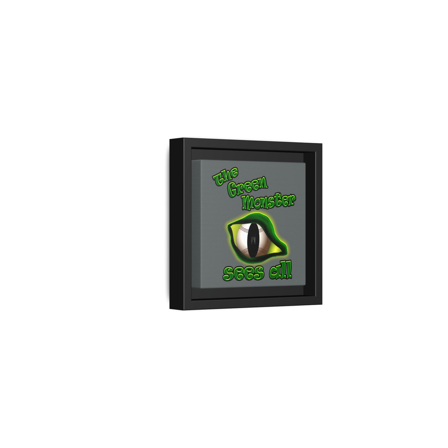 green monster - framed canvas art (dark grey)