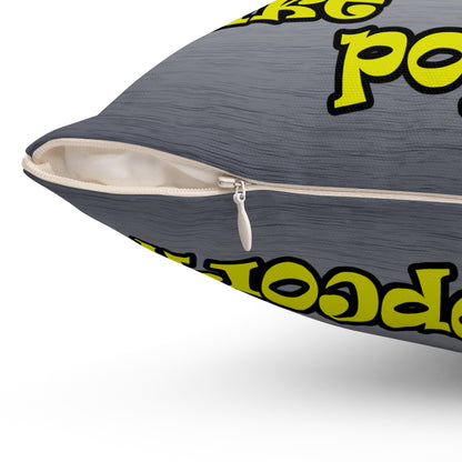 popping like popcorn - Spun Polyester Square Pillow - (brushed nickel)