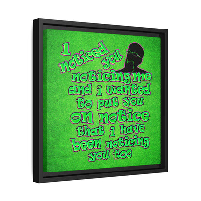 noticed you noticing - framed canvas art (green turf)