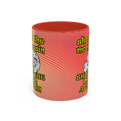 shoot the moon again - Accent Mug (yellow-orange wave)