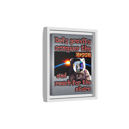 defy conquer reach - framed canvas art (brushed nickel)