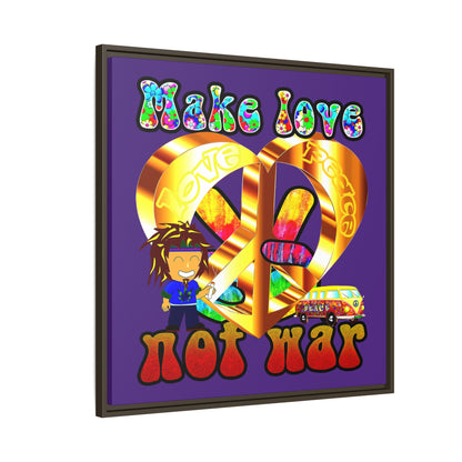 love peace - framed canvas art (purple)
