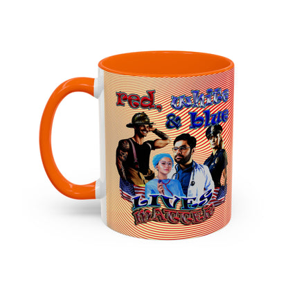 rw&b lives matter - Accent Mug (yellow-orange wave)