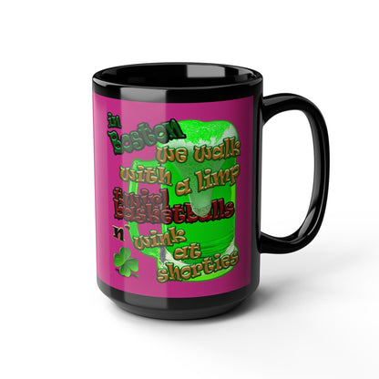 celtics logo - Black Mug (pink)