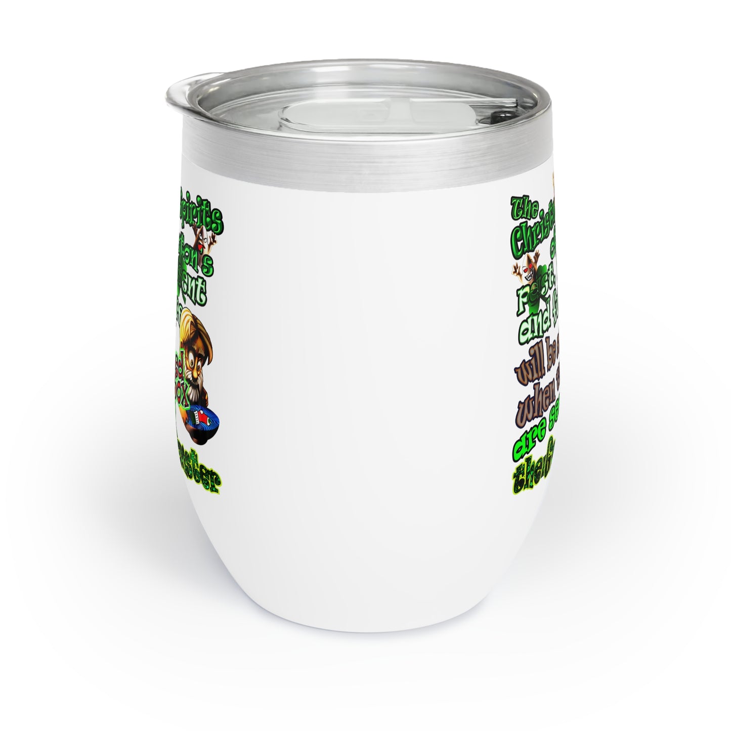 christmas spirits of boston - Chill Wine Tumbler