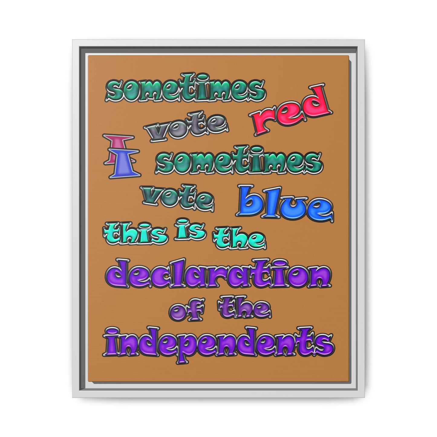 declaration of the independents - framed canvas art (light brown)