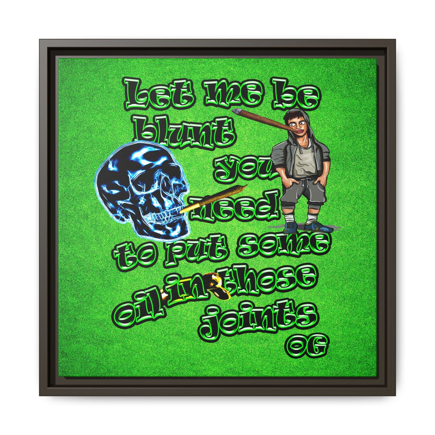 og - framed canvas art (green turf)