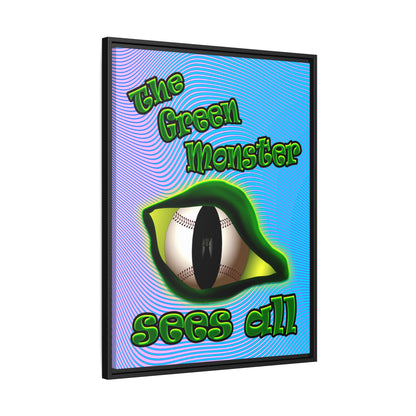 green monster - framed canvas art (light blue-purple wave)